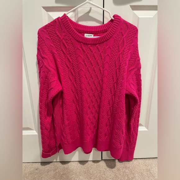 Pink Chunky Cable Knit J Crew Sweater - Picture 1 of 5